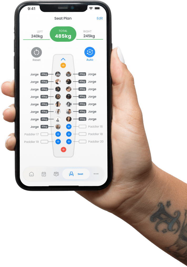 Dragonboat Pro App Sitzplan